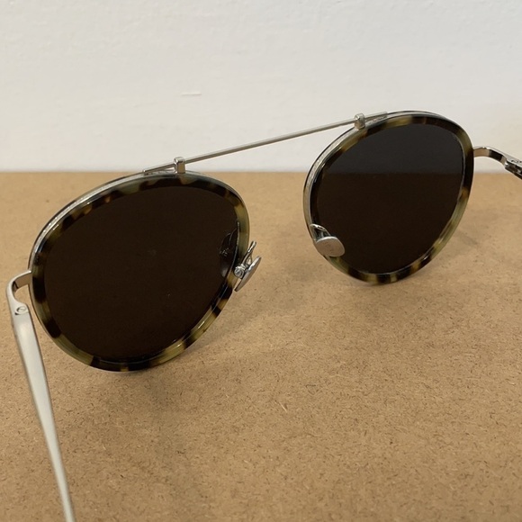 Kopajos Sasha Davidov Aviator Sunglasses Leopard Silver Mirror